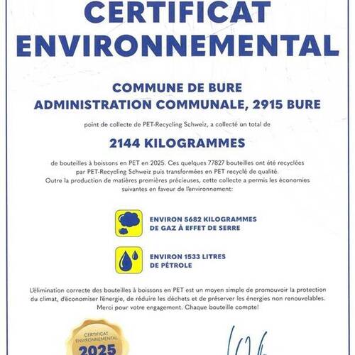 Certificat environnemental